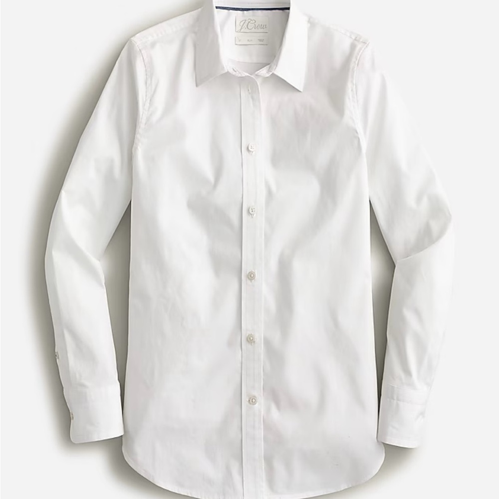 J Crew Slim-fit stretch white cotton poplin shirt NWT Size 6